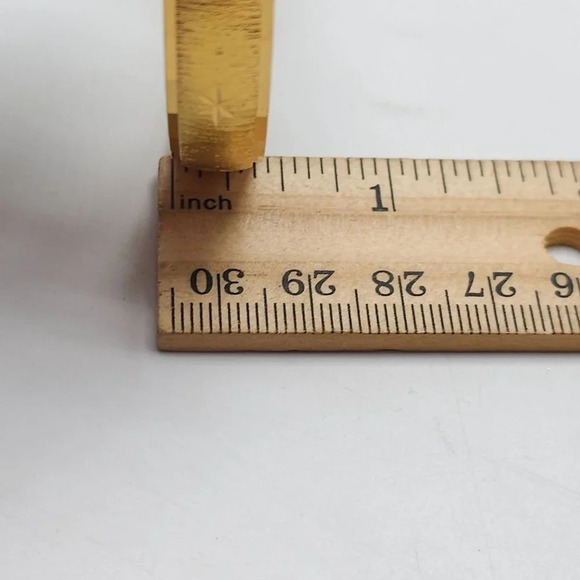 Monet Textured Star Gold Tone Vintage Bangle Bracelet Size Medium - Picture 4 of 5